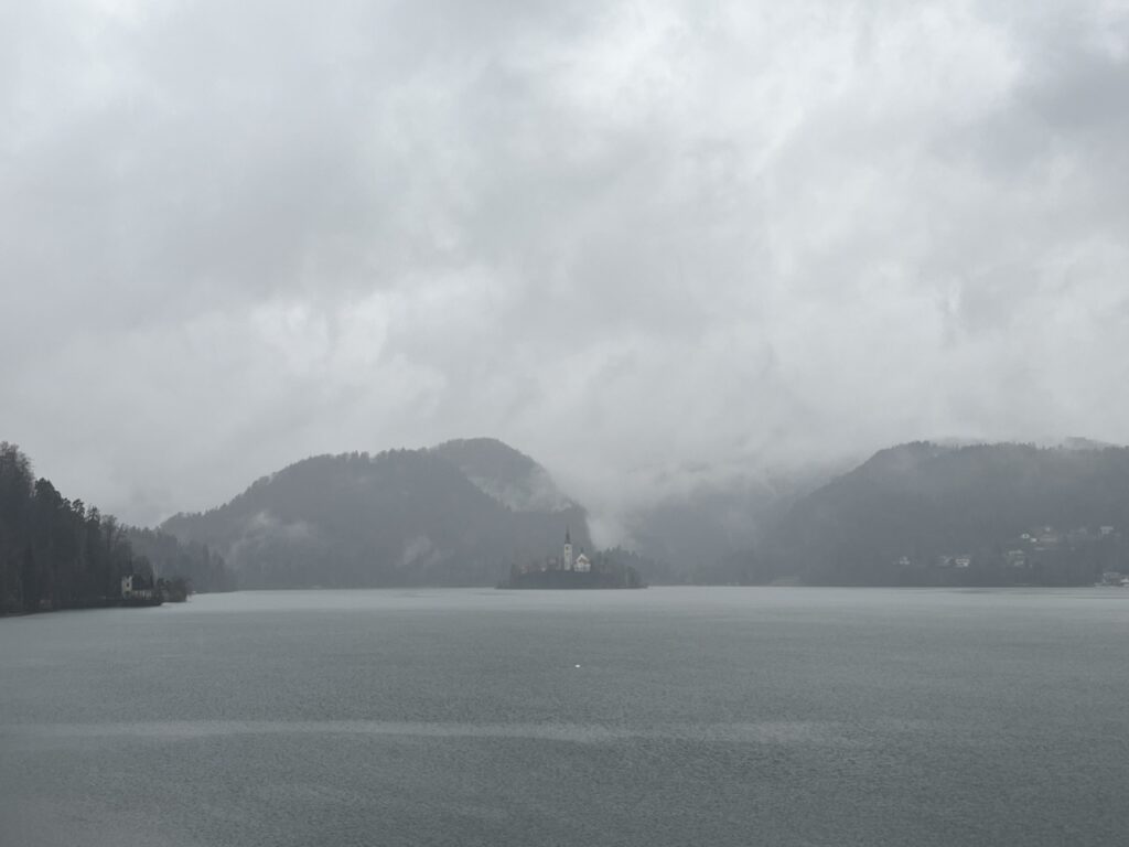 THE MYSTICALLY PRETTY LAKE BLED, SLOVENIA IN THE WINTER